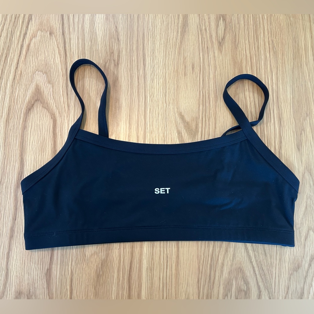SET Active Black Slim-Strap Bralette
